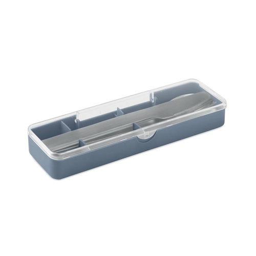image du produit Set de couverts en acier inoxydable avec étui en PP