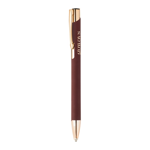 image du produit Stylo à bille en aluminium recyclé avec finition caoutchoutée