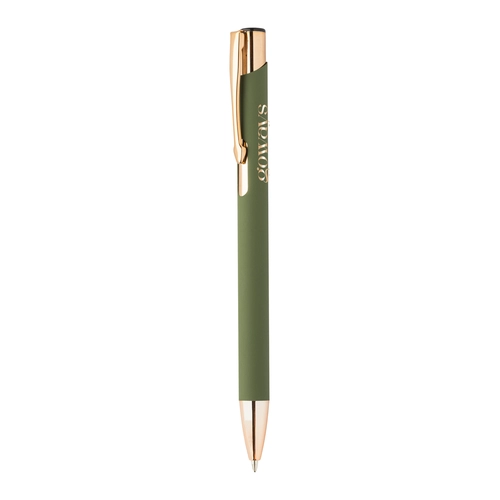 image du produit Stylo à bille en aluminium recyclé avec finition caoutchoutée