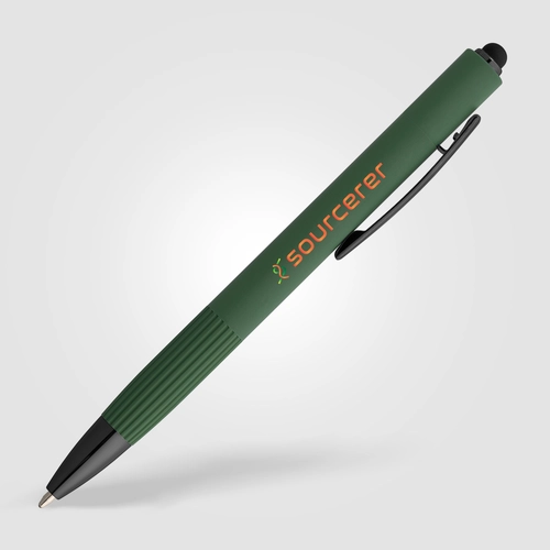 image du produit Stylo à bille en aluminium recyclé - mécanisme à bouton-poussoir et stylet