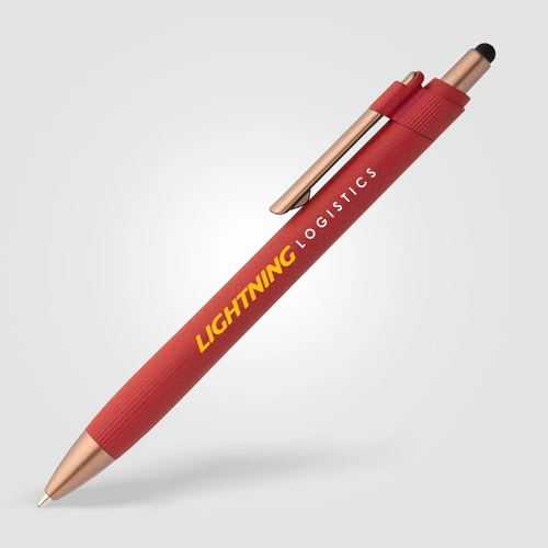 image du produit Stylo bille stylet - plastique recyclé - finition bronze