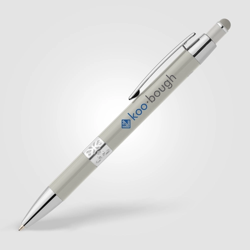 image du produit Stylo en aluminium recyclé avec finition chromée et stylet